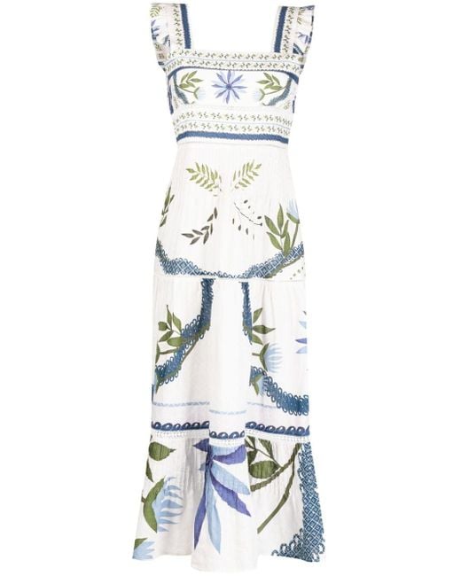 Robe Sybill à imprimé végétal Lug Von Siga en coloris White