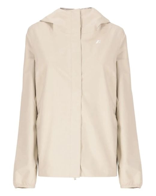 K-Way Natural Hooded Zip-Front Jacket