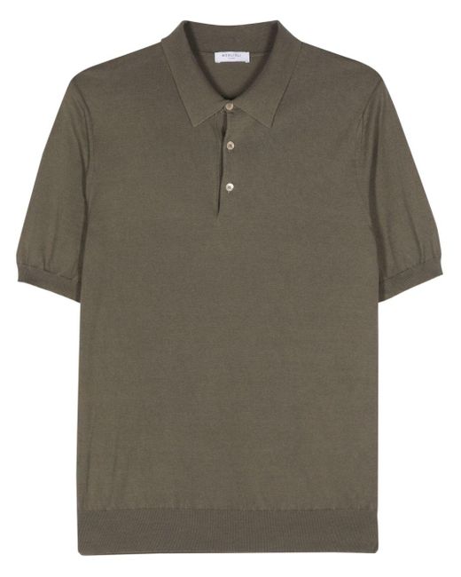 Boglioli Green Fine-knit Polo Shirt for men