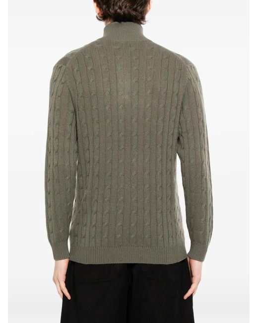 N.Peal Cashmere Green Albemarle Sweater for men