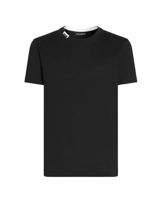 Dolce & Gabbana Black T-Shirt À Col Rond for men