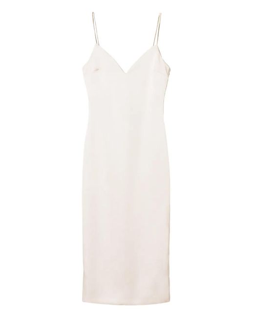 Twinset White Spaghetti-Strap Duchesse Midi Dress