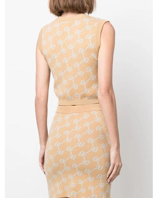 ROKH Natural Monogram Pattern Knitted Vest