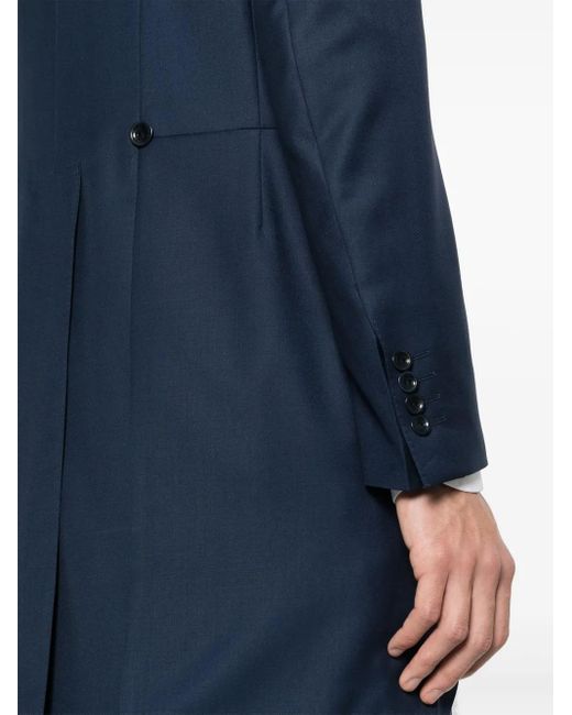 Canali Blue Single-Breasted Wool Suit for men