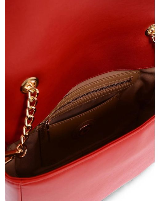 Moschino Red Logo-Patch Crossboy Bag