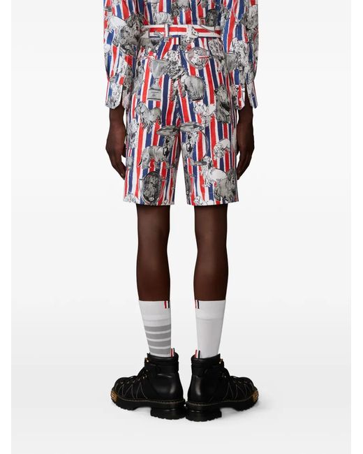 Thom Browne White Hector Utility Chino Shorts for men