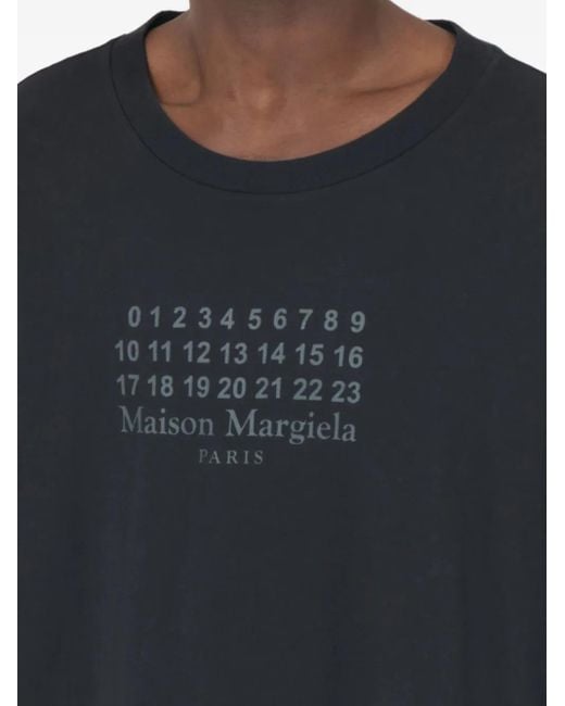 Maison Margiela Black Numeric-Logo T-Shirt for men