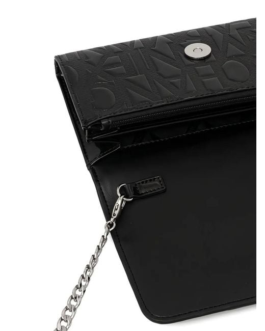 ARMANI EXCHANGE Black Mini Embossed Clutch Bag