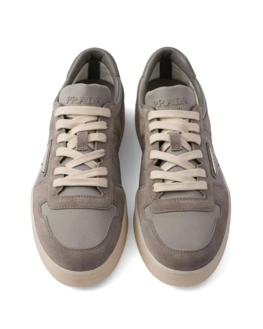 Prada Brown Low-Top Lace-Up Sneakers for men