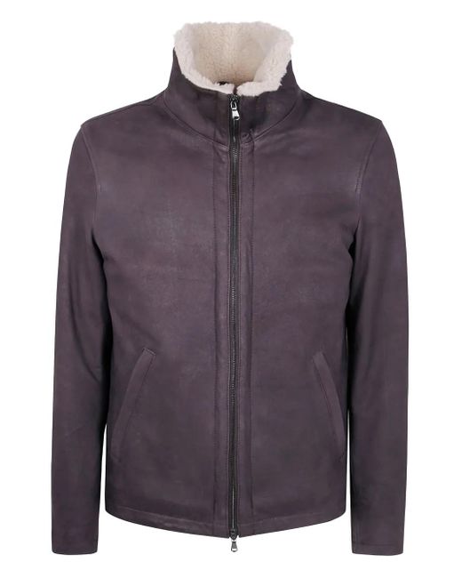 Barba Napoli Dennis Jacke mit Shearling-Futter in Purple für Herren