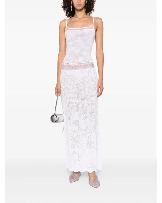 Roberta Einer White Delicate Maxi Dress