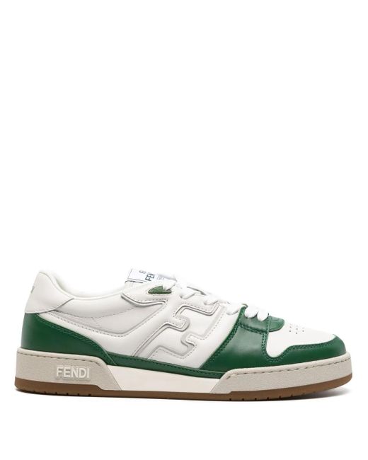 Fendi Green Match Leather Sneaker for men