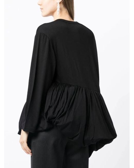 Comme des Garçons Gesmockte Blouse in het Black