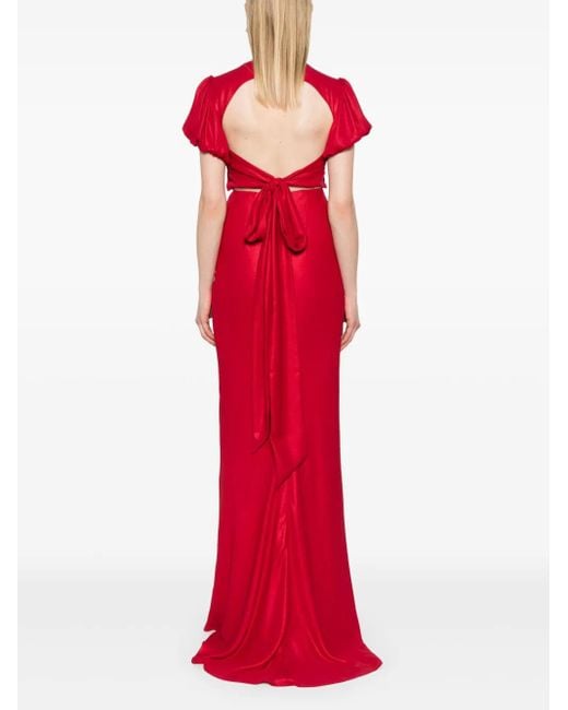 Parlor Red Open-Back Maxi Dress