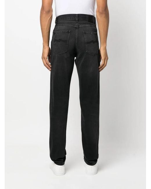 Nudie Jeans Blue Mid-Rise Straight-Leg Jeans for men