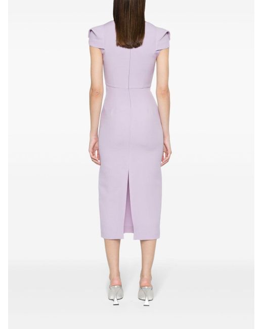 Roland Mouret Midi-jurk Met Textuur in het Purple
