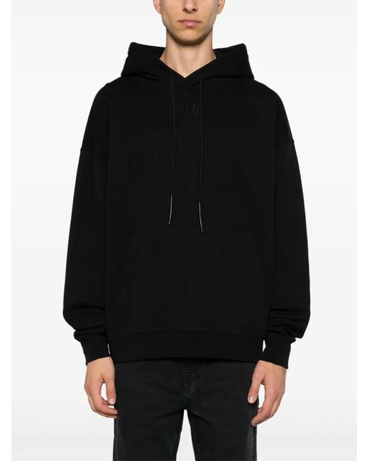 44 Label Group Black Logo-Print Hoodie