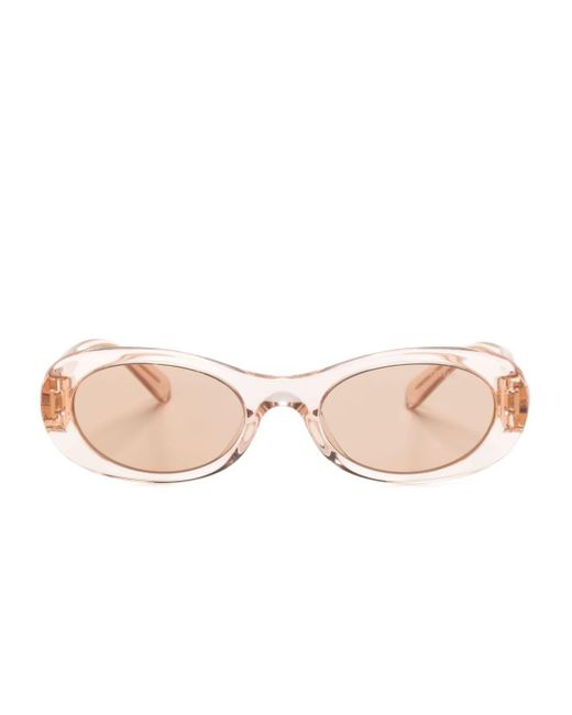 Miu Miu Pink Transparent Oval-frame Sunglasses