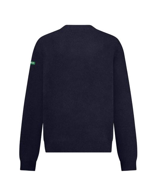 flâneur Blue Logo-Patch Crew-Neck Sweater for men