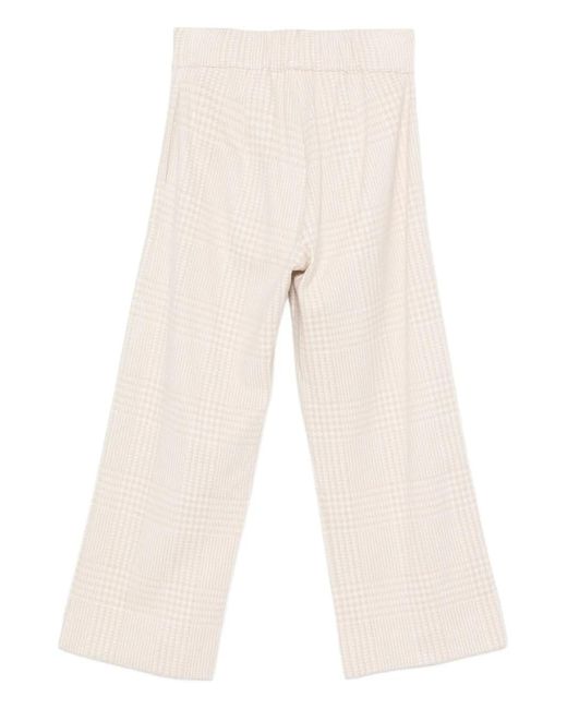 D.exterior Natural Check-Pattern Trousers