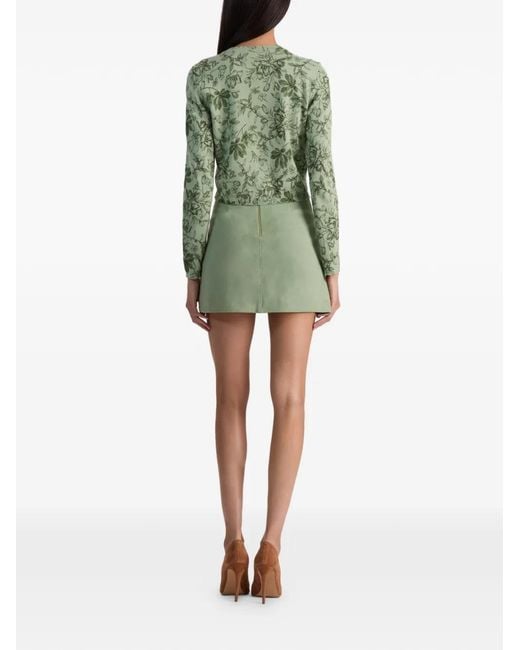 Alice + Olivia Green Carson Floral-Print Cardigan
