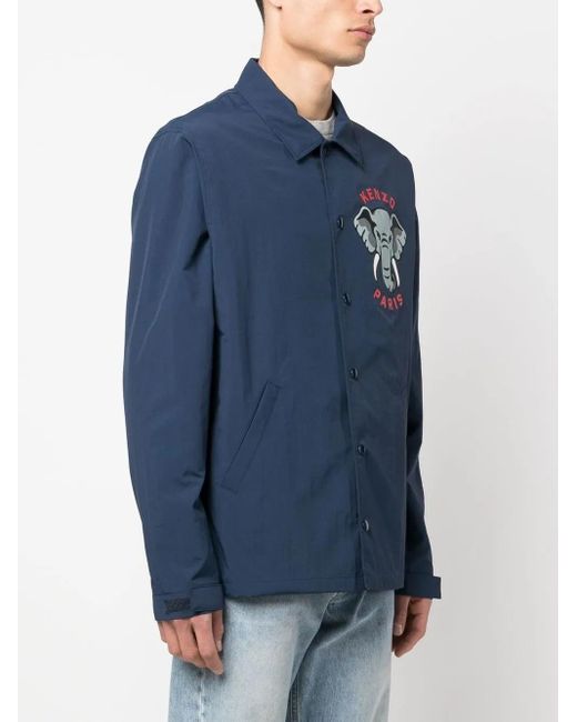KENZO Blue Coach Graphic-print Jacket for men