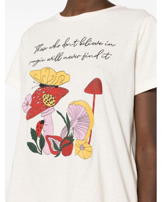 Isolda T-shirt Met Grafische Print in het White