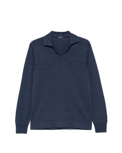 Arte' Blue Polo Collar Sweater for men