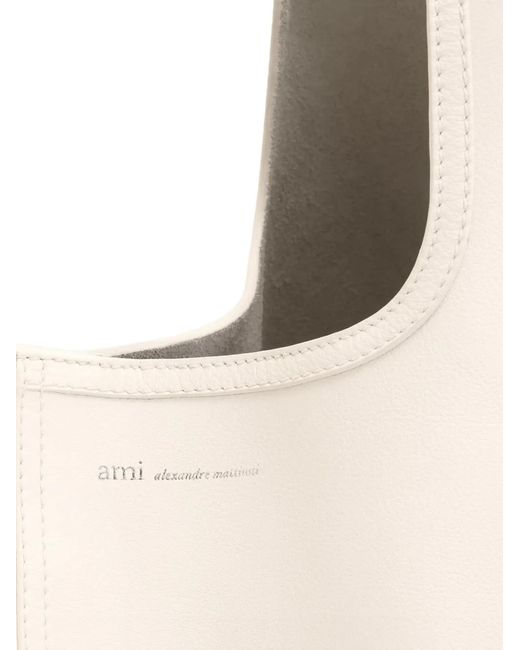 AMI Natural Taurillon Leather Etienne Shoulder Bag