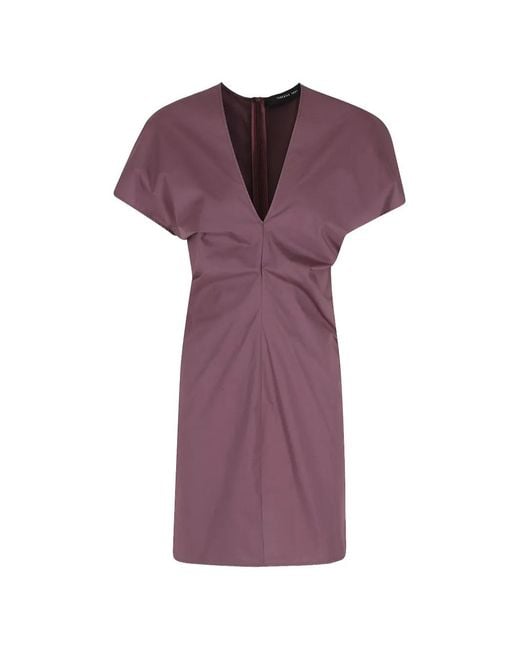 FEDERICA TOSI Purple Draped V-Neck Dress