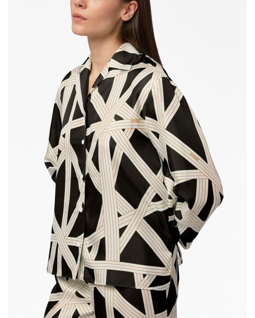 Missoni White Graphic-print Silk Pajama Set