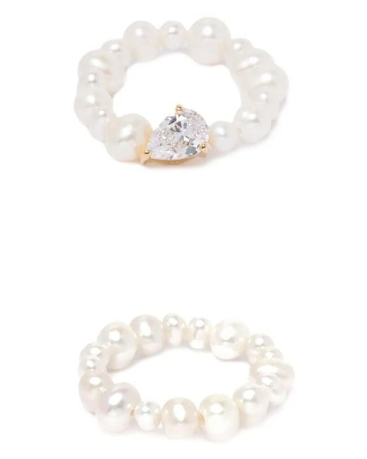 Completedworks White The Exposure Of Time Pearl Ring Set