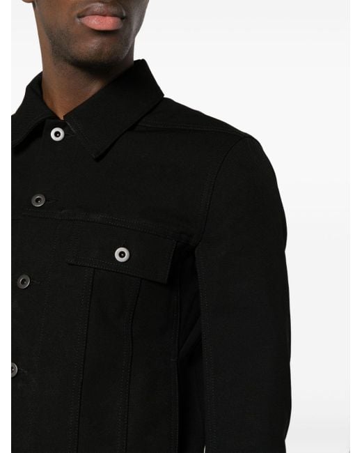 Surchemise en coton à poches poitrine Rick Owens pour homme en coloris Black