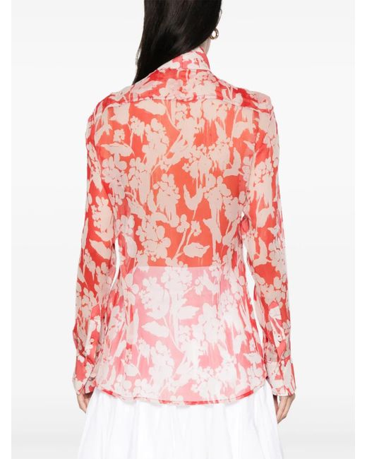 Victoria Beckham Pink Chiffon Shirt