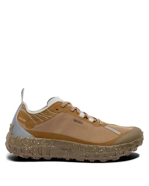 Norda Brown 001A Mesh-Panel Sneakers for men