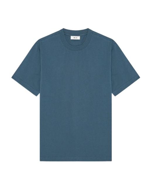 Camiseta oversize con cuello redondo NN07 de hombre de color Blue