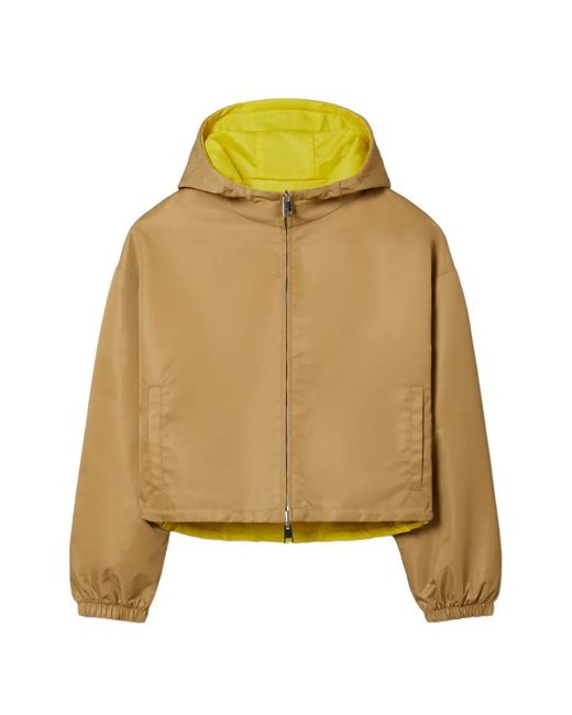 Tory Burch Yellow Reversible Cropped Nylon Jacket