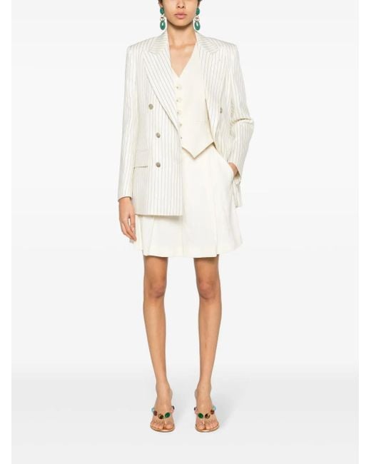 Tom Ford White Wool Double-Breasted Jacket