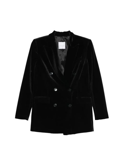 Rundholz Black Label Black Double-Breasted Velvet Blazer
