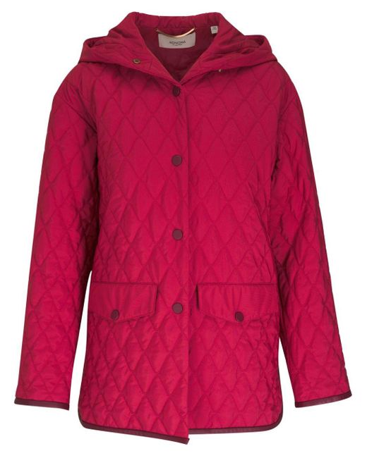 Agnona Red Diamond-Quilted Jacket