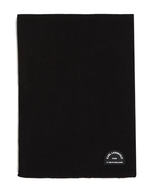Karl Lagerfeld ロゴパッチ スカーフ Black