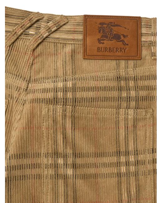 Burberry Natural Checked Corduroy Trousers for men