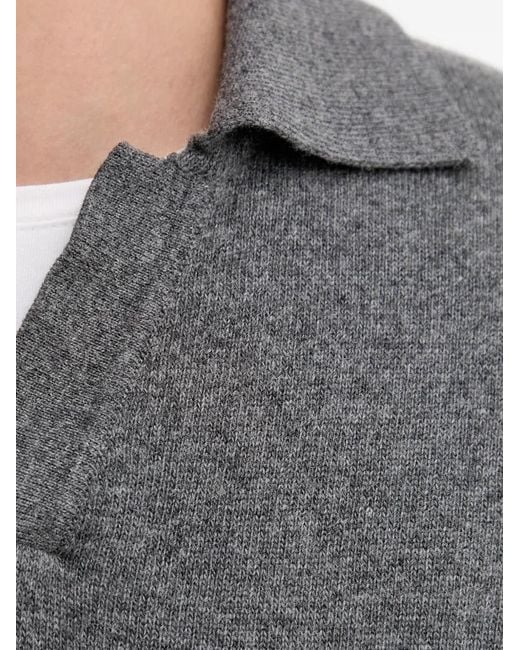 Marc O' Polo Gray Long-Sleeve Polo-Collar Sweater for men