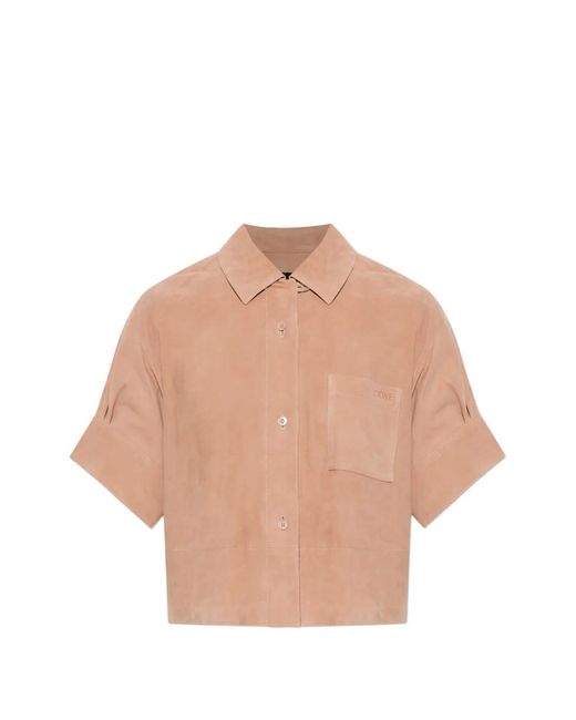 Loewe Natural Suede Logo-Embossed Shirt