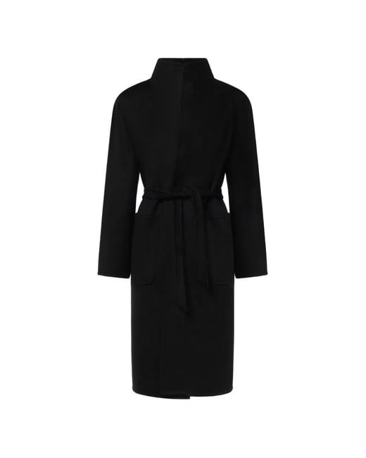 Max Mara Black Belted Cashmere Coat