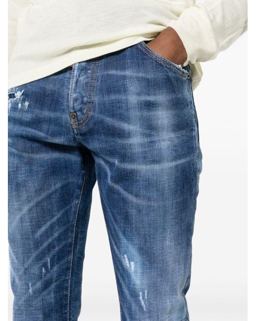 DSquared² Skinny-Jeans im Distressed-Look in Blue für Herren
