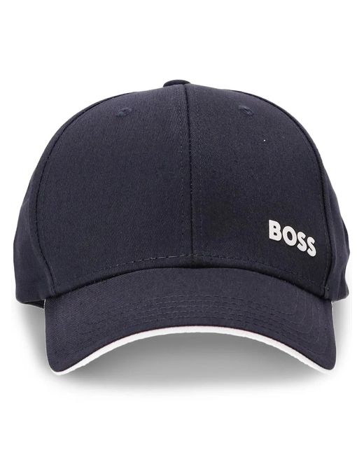 Boss Blue Logo-Print Cotton Cap for men