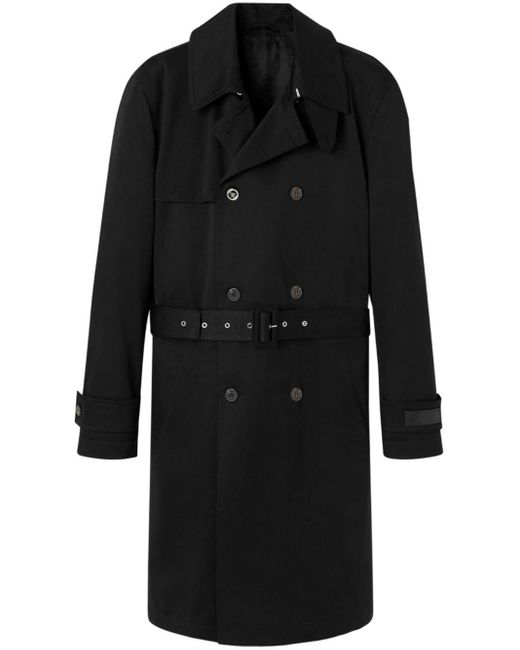 Versace Trenchcoat Met Logopatch En Dubbele Rij Knopen in het Black voor heren