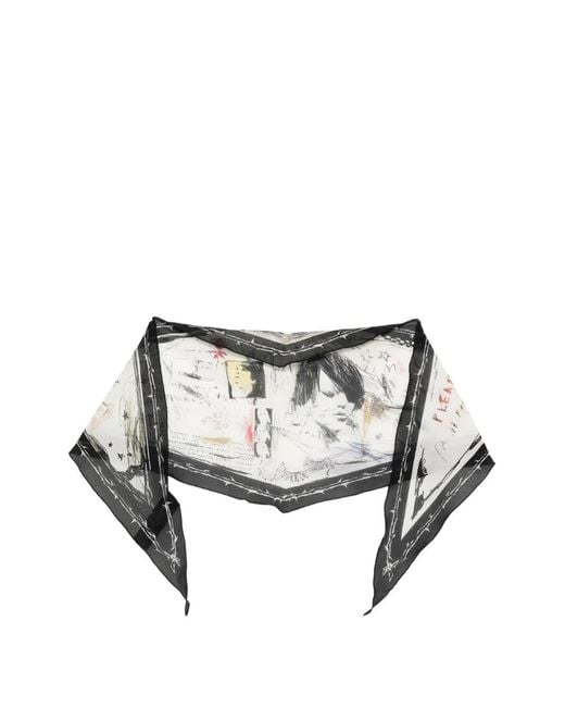 Ann Demeulemeester White Allen Diamond Bandana