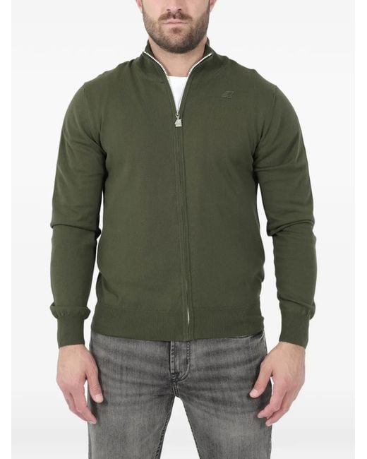 K-Way Green Finny Zip-Up Cardigan for men